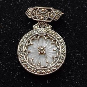 Judith Jack marcasite and camphor glass brooch